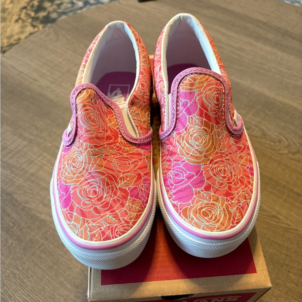 Vans Kids Slip-On Sneakers Pink Orange Floral